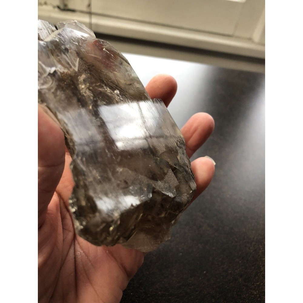 Elestial Smoky Black Quartz Crystal 15oz, Grounding Protection Metaphysical - Picture 10 of 16